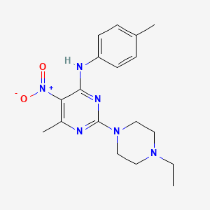 2-(4-ethylpiperazin-1-yl)-6-methyl-5-nitro-N-(p-tolyl)pyrimidin-4-amine