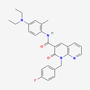 molecular formula C27H27FN4O2 B2967439 N-[4-(diethylamino)-2-methylphenyl]-1-[(4-fluorophenyl)methyl]-2-oxo-1,2-dihydro-1,8-naphthyridine-3-carboxamide CAS No. 1005295-33-9