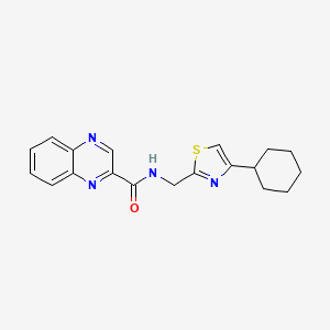 molecular formula C19H20N4OS B2967440 N-((4-cyclohexylthiazol-2-yl)methyl)quinoxaline-2-carboxamide CAS No. 2034400-41-2