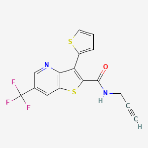 molecular formula C16H9F3N2OS2 B2967455 N-(2-propynyl)-3-(2-thienyl)-6-(trifluoromethyl)thieno[3,2-b]pyridine-2-carboxamide CAS No. 477854-02-7