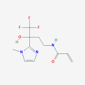 B2967464 N-[4,4,4-trifluoro-3-hydroxy-3-(1-methyl-1H-imidazol-2-yl)butyl]prop-2-enamide CAS No. 2094193-50-5