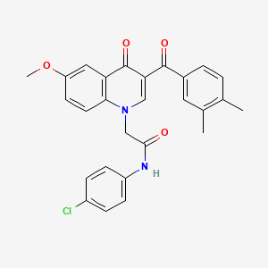 molecular formula C27H23ClN2O4 B2967467 N-(4-chlorophenyl)-2-[3-(3,4-dimethylbenzoyl)-6-methoxy-4-oxo-1,4-dihydroquinolin-1-yl]acetamide CAS No. 902566-99-8