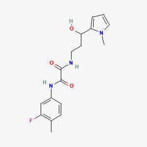 molecular formula C17H20FN3O3 B2967468 N'-(3-fluoro-4-methylphenyl)-N-[3-hydroxy-3-(1-methyl-1H-pyrrol-2-yl)propyl]ethanediamide CAS No. 1798488-83-1