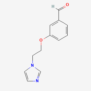 molecular formula C12H12N2O2 B2967476 3-[2-(1H-imidazol-1-yl)ethoxy]benzaldehyde CAS No. 1001505-70-9