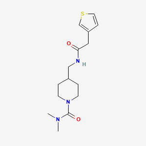 molecular formula C15H23N3O2S B2967485 N,N-dimethyl-4-((2-(thiophen-3-yl)acetamido)methyl)piperidine-1-carboxamide CAS No. 2034295-51-5