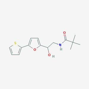 molecular formula C15H19NO3S B2967505 N-{2-hydroxy-2-[5-(thiophen-2-yl)furan-2-yl]ethyl}-2,2-dimethylpropanamide CAS No. 2310123-68-1