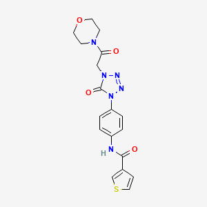 molecular formula C18H18N6O4S B2967509 N-(4-(4-(2-morpholino-2-oxoethyl)-5-oxo-4,5-dihydro-1H-tetrazol-1-yl)phenyl)thiophene-3-carboxamide CAS No. 1396864-92-8