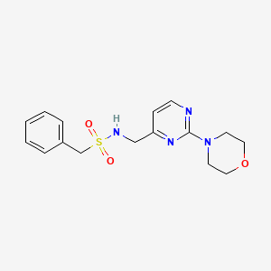 molecular formula C16H20N4O3S B2967516 N-((2-morpholinopyrimidin-4-yl)methyl)-1-phenylmethanesulfonamide CAS No. 1797657-03-4