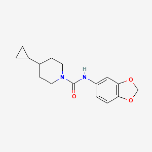 molecular formula C16H20N2O3 B2967521 N-(2H-1,3-benzodioxol-5-yl)-4-cyclopropylpiperidine-1-carboxamide CAS No. 2319638-95-2