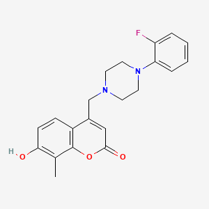 molecular formula C21H21FN2O3 B2967528 4-{[4-(2-fluorophenyl)piperazin-1-yl]methyl}-7-hydroxy-8-methyl-2H-chromen-2-one CAS No. 849552-67-6