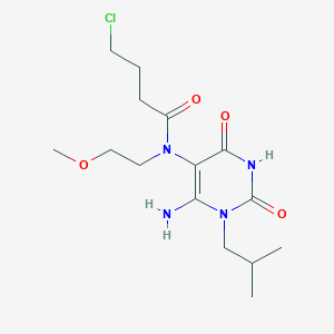 molecular formula C15H25ClN4O4 B2967552 N-(6-Amino-1-isobutyl-2,4-dioxo-1,2,3,4-tetrahydro-pyrimidin-5-yl)-4-chloro-N-(2-methoxy-ethyl)-butyramide CAS No. 730949-94-7