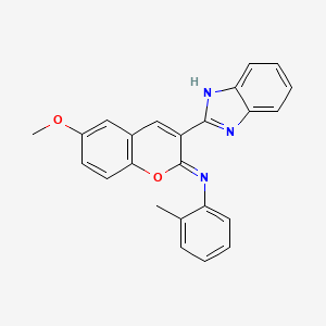 molecular formula C24H19N3O2 B2967567 (2Z)-3-(1H-1,3-benzodiazol-2-yl)-6-methoxy-N-(2-methylphenyl)-2H-chromen-2-imine CAS No. 330837-16-6