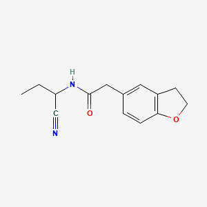 molecular formula C14H16N2O2 B2967569 N-(1-Cyanopropyl)-2-(2,3-dihydro-1-benzofuran-5-yl)acetamide CAS No. 2418660-31-6