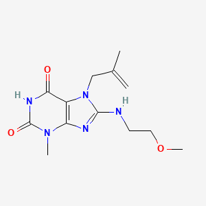molecular formula C13H19N5O3 B2967575 8-((2-methoxyethyl)amino)-3-methyl-7-(2-methylallyl)-1H-purine-2,6(3H,7H)-dione CAS No. 476482-13-0