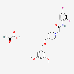 molecular formula C25H30F2N2O8 B2967589 N-(2,4-difluorophenyl)-2-(4-(((3,5-dimethoxybenzyl)oxy)methyl)piperidin-1-yl)acetamide oxalate CAS No. 1396806-96-4