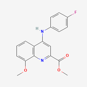 molecular formula C18H15FN2O3 B2967607 Methyl 4-[(4-fluorophenyl)amino]-8-methoxyquinoline-2-carboxylate CAS No. 1207014-81-0
