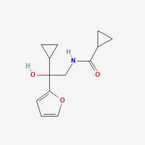 molecular formula C13H17NO3 B2967634 N-[2-cyclopropyl-2-(furan-2-yl)-2-hydroxyethyl]cyclopropanecarboxamide CAS No. 1396883-87-6