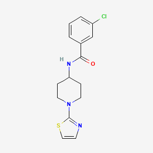 molecular formula C15H16ClN3OS B2967650 3-CHLORO-N-[1-(1,3-THIAZOL-2-YL)PIPERIDIN-4-YL]BENZAMIDE CAS No. 1448134-48-2