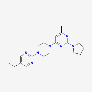 molecular formula C19H27N7 B2967658 4-[4-(5-Ethylpyrimidin-2-yl)piperazin-1-yl]-6-methyl-2-(pyrrolidin-1-yl)pyrimidine CAS No. 2415569-76-3