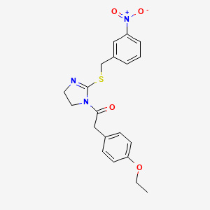 2-(4-Ethoxyphenyl)-1-[2-[(3-nitrophenyl)methylsulfanyl]-4,5-dihydroimidazol-1-yl]ethanone