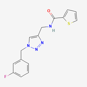 molecular formula C15H13FN4OS B2967679 N-({1-[(3-fluorophenyl)methyl]-1H-1,2,3-triazol-4-yl}methyl)thiophene-2-carboxamide CAS No. 2379984-82-2