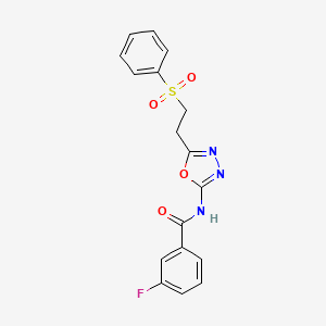 3-fluoro-N-(5-(2-(phenylsulfonyl)ethyl)-1,3,4-oxadiazol-2-yl)benzamide