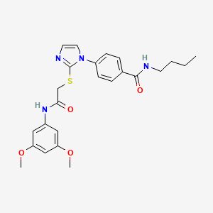 N-butyl-4-(2-((2-((3,5-dimethoxyphenyl)amino)-2-oxoethyl)thio)-1H-imidazol-1-yl)benzamide