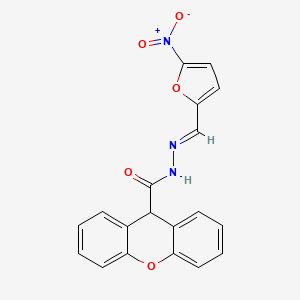 molecular formula C19H13N3O5 B2967708 N'-[(1E)-(5-nitrofuran-2-yl)methylidene]-9H-xanthene-9-carbohydrazide CAS No. 298218-12-9