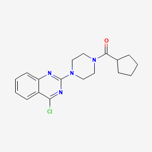 molecular formula C18H21ClN4O B2967716 4-Chloro-2-(4-cyclopentanecarbonylpiperazin-1-yl)quinazoline CAS No. 2241139-94-4