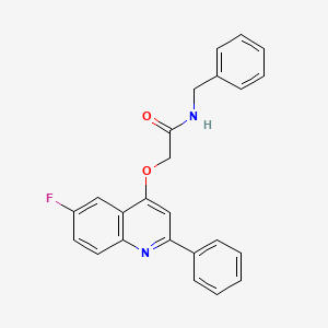 molecular formula C24H19FN2O2 B2967725 N-benzyl-2-[(6-fluoro-2-phenylquinolin-4-yl)oxy]acetamide CAS No. 1114835-52-7