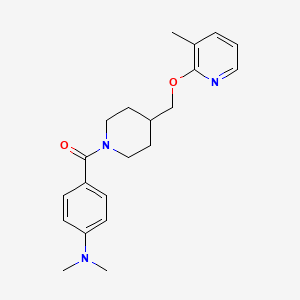 molecular formula C21H27N3O2 B2967746 N,N-dimethyl-4-(4-{[(3-methylpyridin-2-yl)oxy]methyl}piperidine-1-carbonyl)aniline CAS No. 2379986-88-4