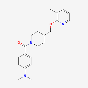 molecular formula C21H27N3O2 B2967746 [4-(Dimethylamino)phenyl]-[4-[(3-methylpyridin-2-yl)oxymethyl]piperidin-1-yl]methanone CAS No. 2379986-88-4