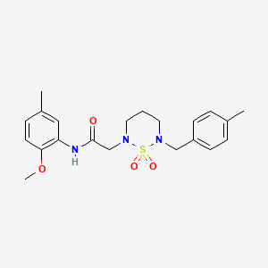 molecular formula C21H27N3O4S B2967749 N-(2-methoxy-5-methylphenyl)-2-(6-(4-methylbenzyl)-1,1-dioxido-1,2,6-thiadiazinan-2-yl)acetamide CAS No. 946294-34-4