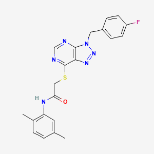 molecular formula C21H19FN6OS B2967767 N-(2,5-dimethylphenyl)-2-((3-(4-fluorobenzyl)-3H-[1,2,3]triazolo[4,5-d]pyrimidin-7-yl)thio)acetamide CAS No. 863453-23-0