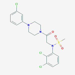 molecular formula C19H20Cl3N3O3S B296778 N-[2-[4-(3-chlorophenyl)piperazin-1-yl]-2-oxoethyl]-N-(2,3-dichlorophenyl)methanesulfonamide 