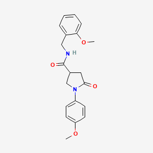 molecular formula C20H22N2O4 B2967782 N-(2-methoxybenzyl)-1-(4-methoxyphenyl)-5-oxopyrrolidine-3-carboxamide CAS No. 878725-34-9