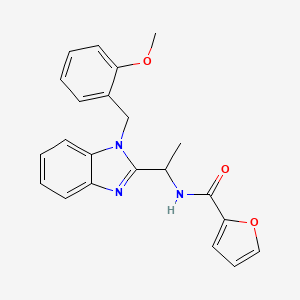 molecular formula C22H21N3O3 B2967793 N-(1-{1-[(2-methoxyphenyl)methyl]-1H-1,3-benzodiazol-2-yl}ethyl)furan-2-carboxamide CAS No. 919973-63-0