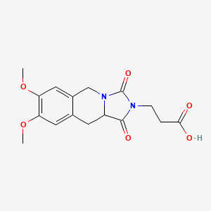 molecular formula C16H18N2O6 B2967889 3-(7,8-dimethoxy-1,3-dioxo-1,5,10,10a-tetrahydroimidazo[1,5-b]isoquinolin-2(3H)-yl)propanoic acid CAS No. 1352482-38-2