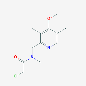 molecular formula C12H17ClN2O2 B2967892 2-Chloro-N-[(4-methoxy-3,5-dimethylpyridin-2-yl)methyl]-N-methylacetamide CAS No. 2411287-67-5