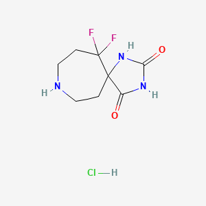 6,6-Difluoro-1,3,9-triazaspiro[4.6]undecane-2,4-dione;hydrochloride