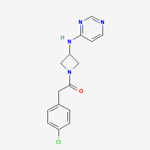 2-(4-Chlorophenyl)-1-{3-[(pyrimidin-4-yl)amino]azetidin-1-yl}ethan-1-one