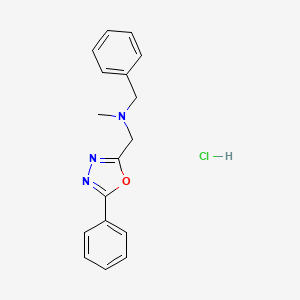 molecular formula C17H18ClN3O B2967906 Benzyl(methyl)[(5-phenyl-1,3,4-oxadiazol-2-yl)methyl]amine hydrochloride CAS No. 1217118-05-2