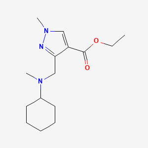 molecular formula C15H25N3O2 B2967968 Ethyl 3-[[cyclohexyl(methyl)amino]methyl]-1-methylpyrazole-4-carboxylate CAS No. 1975118-82-1