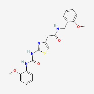 molecular formula C21H22N4O4S B2967971 N-(2-methoxybenzyl)-2-(2-(3-(2-methoxyphenyl)ureido)thiazol-4-yl)acetamide CAS No. 897621-90-8