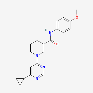 molecular formula C20H24N4O2 B2967972 1-(6-cyclopropylpyrimidin-4-yl)-N-(4-methoxyphenyl)piperidine-3-carboxamide CAS No. 1795300-51-4