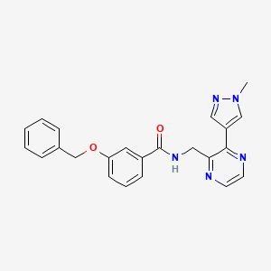 molecular formula C23H21N5O2 B2967977 3-(benzyloxy)-N-((3-(1-methyl-1H-pyrazol-4-yl)pyrazin-2-yl)methyl)benzamide CAS No. 2034570-43-7