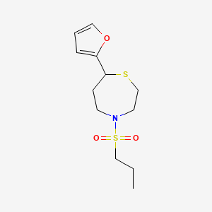 molecular formula C12H19NO3S2 B2967985 7-(Furan-2-yl)-4-(propylsulfonyl)-1,4-thiazepane CAS No. 1705932-51-9