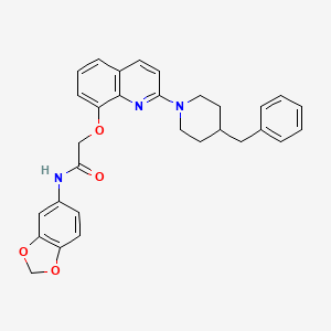 molecular formula C30H29N3O4 B2967993 N-(2H-1,3-benzodioxol-5-yl)-2-{[2-(4-benzylpiperidin-1-yl)quinolin-8-yl]oxy}acetamide CAS No. 921555-58-0