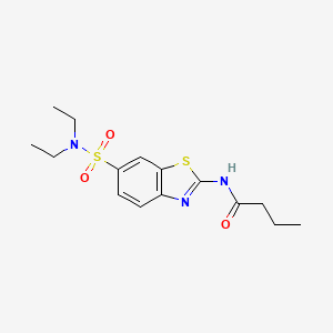 molecular formula C15H21N3O3S2 B2968035 N-[6-(diethylsulfamoyl)-1,3-benzothiazol-2-yl]butanamide CAS No. 865592-15-0