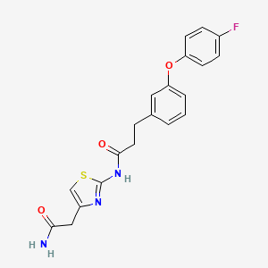 molecular formula C20H18FN3O3S B2968039 N-(4-(2-amino-2-oxoethyl)thiazol-2-yl)-3-(3-(4-fluorophenoxy)phenyl)propanamide CAS No. 1206994-00-4